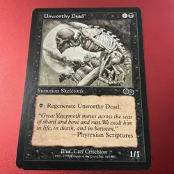 Unworthy Dead Magic The Gathering Urza's Saga MTG Skeleton - Image 2