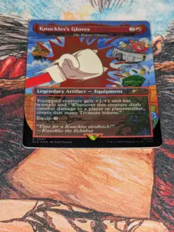 MTG Foil The Reaver Cleaver as "Knuckles's Gloves" Secret Lair X Sonic - Image 1
