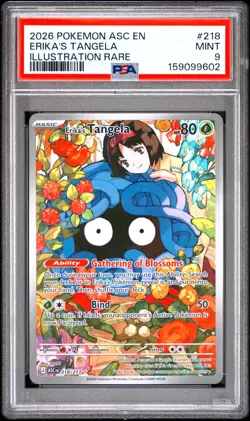 2026 Pokemon Ascended Heroes ERIKA'S TANGELA #218 ILLUSTRATION RARE PSA 9 Mint - Image 1