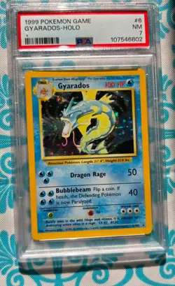 PSA 7 1999 POKEMON BASE SET UNLIMITED GYARADOS HOLO #6 - Image 1