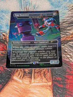 MTG Foil Myr Battlesphere as "Egg Hammer" Secret Lair X Sonic - Image 1