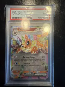 Pokemon TCG Flareon ex 014/131 Sv Prismatic Evolutions Holo Full Art PSA 9 - Image 1