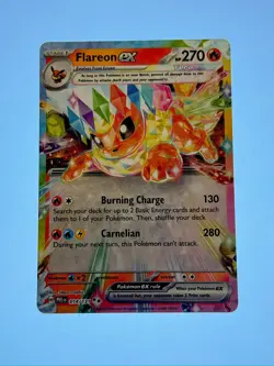 2025 NINTENDO POKEMON TCG - PRISMATIC EVOLUTIONS - 014/131 FLAREON EX - MINT - Image 1