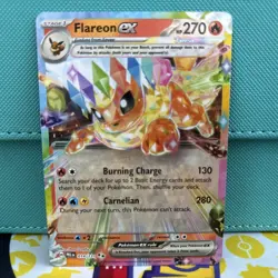 Pokemon TCG Prismatic Evolutions Flareon EX Double Rare Holo Card 014/131 - Image 1