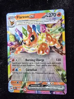 Pokemon TCG Prismatic Evolutions Flareon EX Double Rare Holo Card 014/131 - Image 1