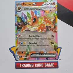 Pokemon TCG Prismatic Evolutions Flareon EX Double Rare Holo Card 014/131 - Image 3