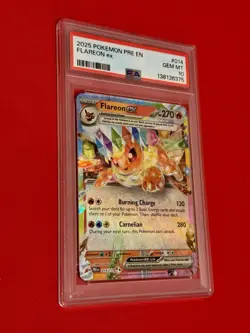 Pokemon TCG Flareon EX 014/131 PSA 10 Gem Mint Prismatic Evolutions Holo - Image 1