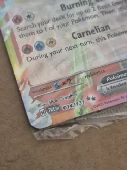 Pokemon TCG Flareon EX Prismatic Evolutions Card 014/131 Stamped Sealed #2 - Image 2
