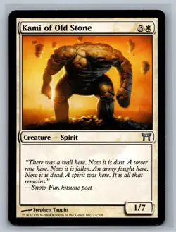 Magic MTG Champions of Kamigawa Kami of Old Stone #22/306 TCG CCG - Image 1