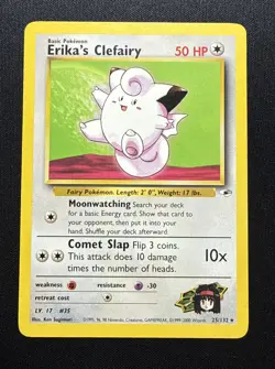 Pokemon TCG Erika's Clefairy Gym Heroes 25/132 Unlimited Rare, (LP/Played) - Image 1