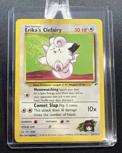 Pokemon TCG Erika's Clefairy Gym Heroes 25/132 Unlimited Rare, (LP/Played) - Image 3
