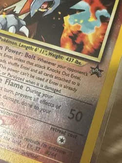 Pokemon TCG ENTEI (#34/53) Wotc Promo Vtg 2001 Reverse Holo Swirl 🌀 LP - Image 5