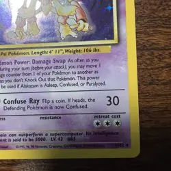 Pokemon Alakazam 1/102 Base Set Holo Unlimited English 1999 Moderately Played - Image 4