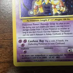 Pokemon Alakazam 1/102 Base Set Holo Unlimited English 1999 Moderately Played - Image 5