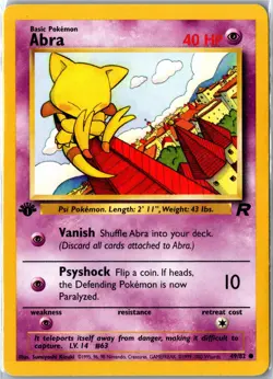 Pokemon TCG Abra Team Rocket 49/82 Regular 1st Edition Common - Image 1