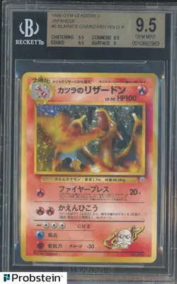 1998 Pokemon Gym Leaders 2 Japanese Blaine’s Charizard Holo R BGS 9.5 GEM MINT - Image 1
