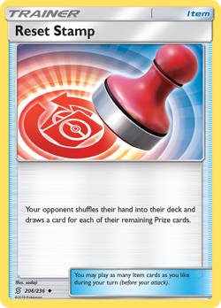 RESET STAMP 206/236 UC UNIFIED MINDS POKEMON NM/M - Image 1