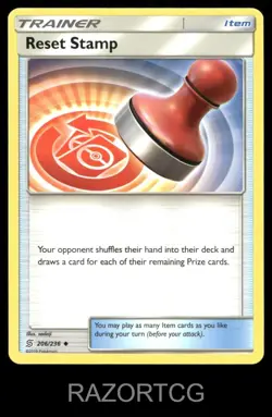 RESET STAMP 206/236 UC UNIFIED MINDS POKEMON NM/M - Image 2