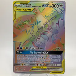 Moltres & Zapdos & Articuno GX (Secret) 69/68 Hidden Fates Holo Pokemon LP #2 - Image 1