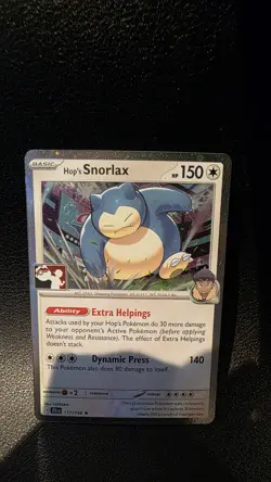 Pokemon TCG Hop's Snorlax Prize Pack Series 8 117/159 Cosmo Holo Rare SWIRL - Image 3