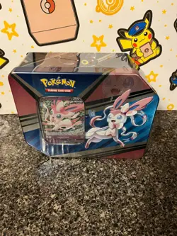 Pokemon TCG: Sylveon V Large 5 booster packs Factory Sealed Heroes Tin - Sealed - Image 1