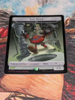 MTG Foil Myr token as "Egg Pawn" Secret Lair X Sonic - Image 1