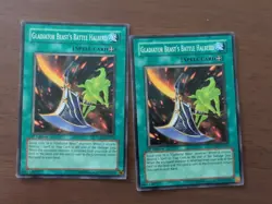 2 X Gladiator Beast's Battle Halberd GLAS-EN055 Yu-Gi-Oh! 1st Edition LP. - Image 1