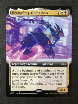 MTG Kamigawa: Neon Dynasty #485 Greasefang, Okiba Boss (Extended Art) NM - Image 1