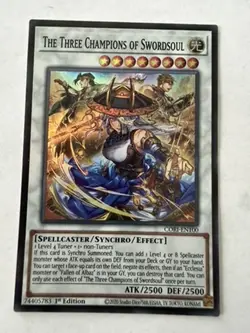 Yugioh - The Three Champions of Swordsoul - Super - 1st - CORI-EN100 - NM - Image 1