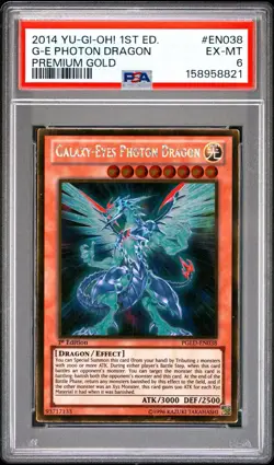 2014 Yu-Gi-Oh! Galaxy-Eyes Photon Dragon Gold 1st Edition PGLD-EN038 PSA 6 - Image 1