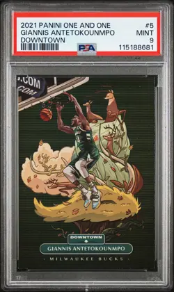 2021-22 Panini One And One Giannis Antetokounmpo #5 Downtown Case Hit SSP - Image 1