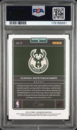 2021-22 Panini One And One Giannis Antetokounmpo #5 Downtown Case Hit SSP - Image 2