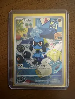 Pokemon TCG Riolu 215/198 Illustration Rare Holo SV01 Scarlet & Violet Base EN - Image 1