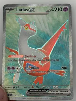 Pokemon Latias EX TCG Full Art Rare Card Surging Sparks 220/191 NM - Image 2