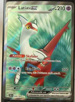 🔥 Pokemon TCG SV08: Surging Sparks 220/191 Latias ex Full Art Ultra Rare EN 🔥 - Image 1