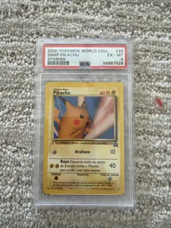 2000 Pikachu World Collection Snap Pikachu #26 Spanish PSA 6 - Image 1