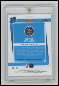 2021-22 Donruss Optic Bones Hyland Pink Prizm Disco Rated Rookie Auto /20 #194 - Image 2