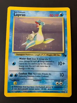 Pokemon TCG Lapras 10/62 Fossil LP - Image 1