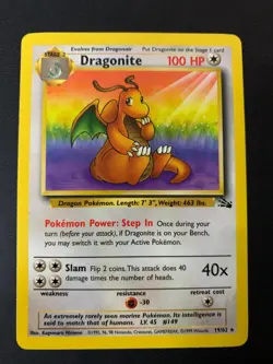 Pokemon TCG Dragonite 19/62 Fossil NM - Image 1
