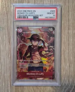 2024 ONE PIECE PROMOS TREASURE BOOSTERS SET #006 MONKEY D. LUFFY PSA 10 - Image 1