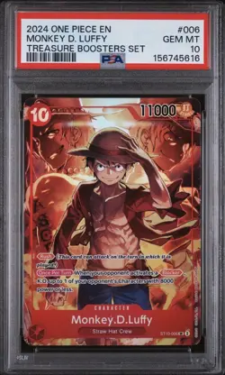 2024 ONE PIECE PROMOS TREASURE BOOSTERS SET #006 MONKEY D. LUFFY PSA 10 - Image 1