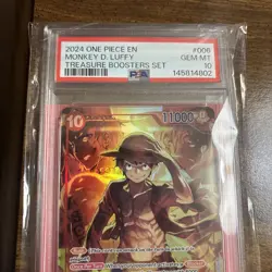 2024 ONE PIECE PROMOS TREASURE BOOSTERS SET #006 MONKEY D. LUFFY PSA 10 - Image 3