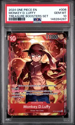 2024 ONE PIECE PROMOS TREASURE BOOSTERS SET #006 MONKEY D. LUFFY PSA 10 - Image 1