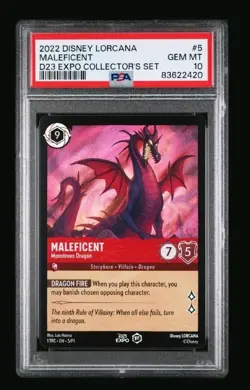 2022 Disney Lorcana Maleficent D23 Expo 1st Promo #5 PSA 10 GEM MINT - Image 1