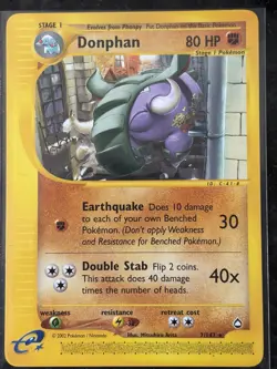Pokemon TCG Donphan Aquapolis 7/147 Regular Card - Image 1
