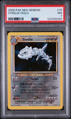2000 Pokemon Neo Genesis #15 Steelix Holo NM-PSA 7 - Image 1