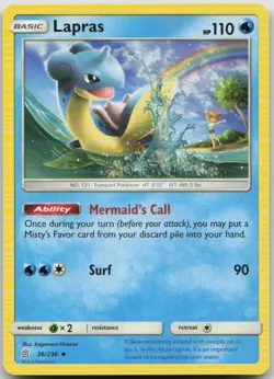 Lapras 36/236 Unified Minds Uncommon Pokemon MP - Image 1