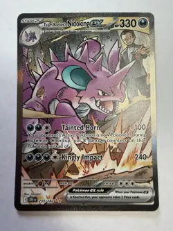 Pokemon TCG Team Rocket's Nidoking ex 233/182 SIR Holo Sv10 EN HP 330 - Image 1