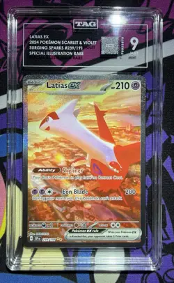 Pokemon Latias ex 239/191 Sv08: Surging Sparks SIR TAG 9 - Image 1