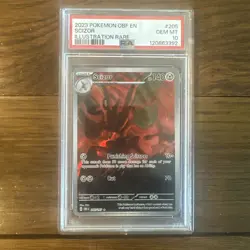 Pokemon 2023 Scizor 205/197 Illustration Rare Obsidian Flames GEM MINT PSA 10 - Image 1